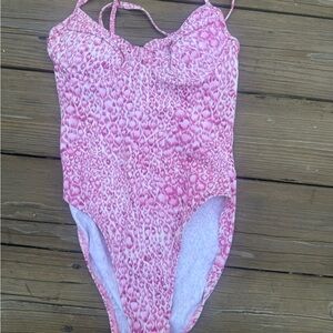 Vibrant Pink Animal Print One Piece Swimsuit